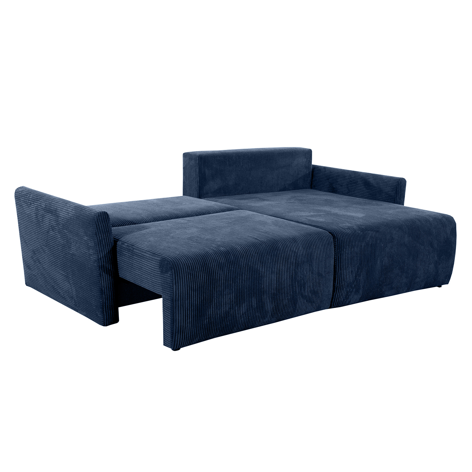 Ecksofa - blau - Liegefunktion und Bettkasten