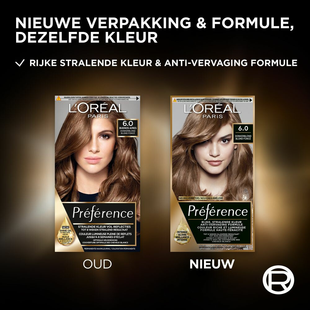 L'Oréal Préférence Permanente Haarkleuring 6.0 Donkerblond