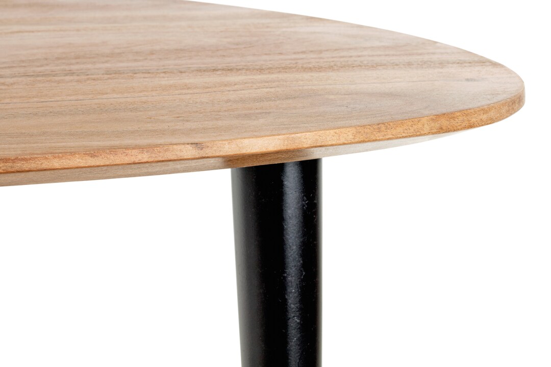 Beistelltisch KALKUTTA Ø 55 cm Akazie Massivholz/schwarz