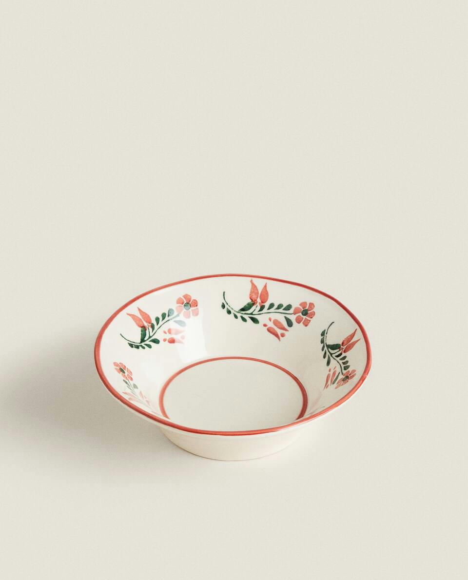TIGELA DE BARRO COM DETALHES FLORAL