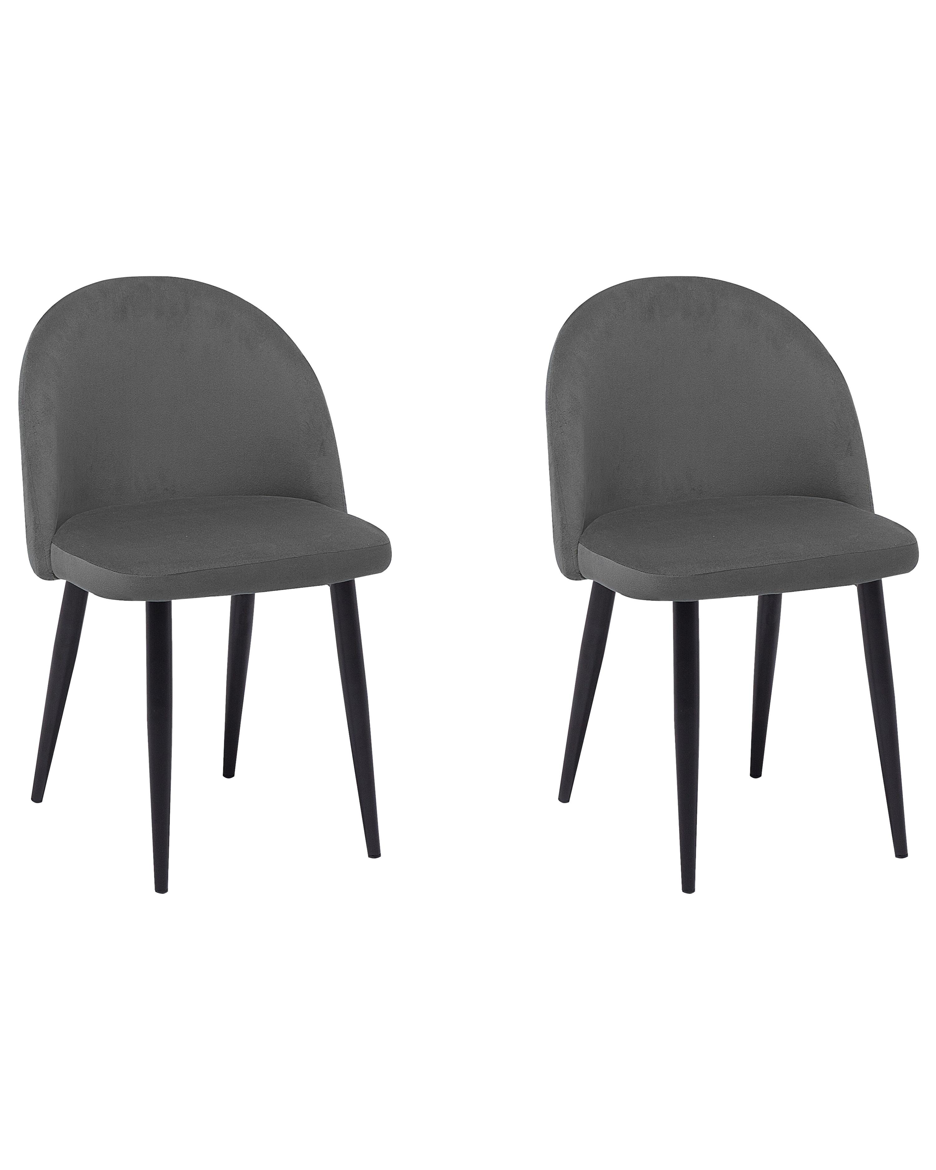 Set van 2 eetkamerstoelen VISALIA Fluweel Grijs