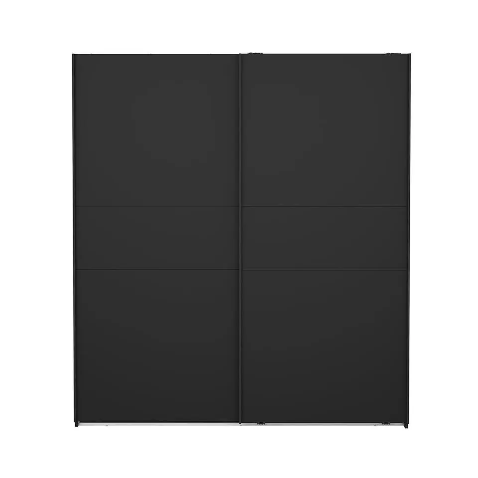 Hioshop Como schuifdeurkast 2 deuren 180x200cm mat zwart