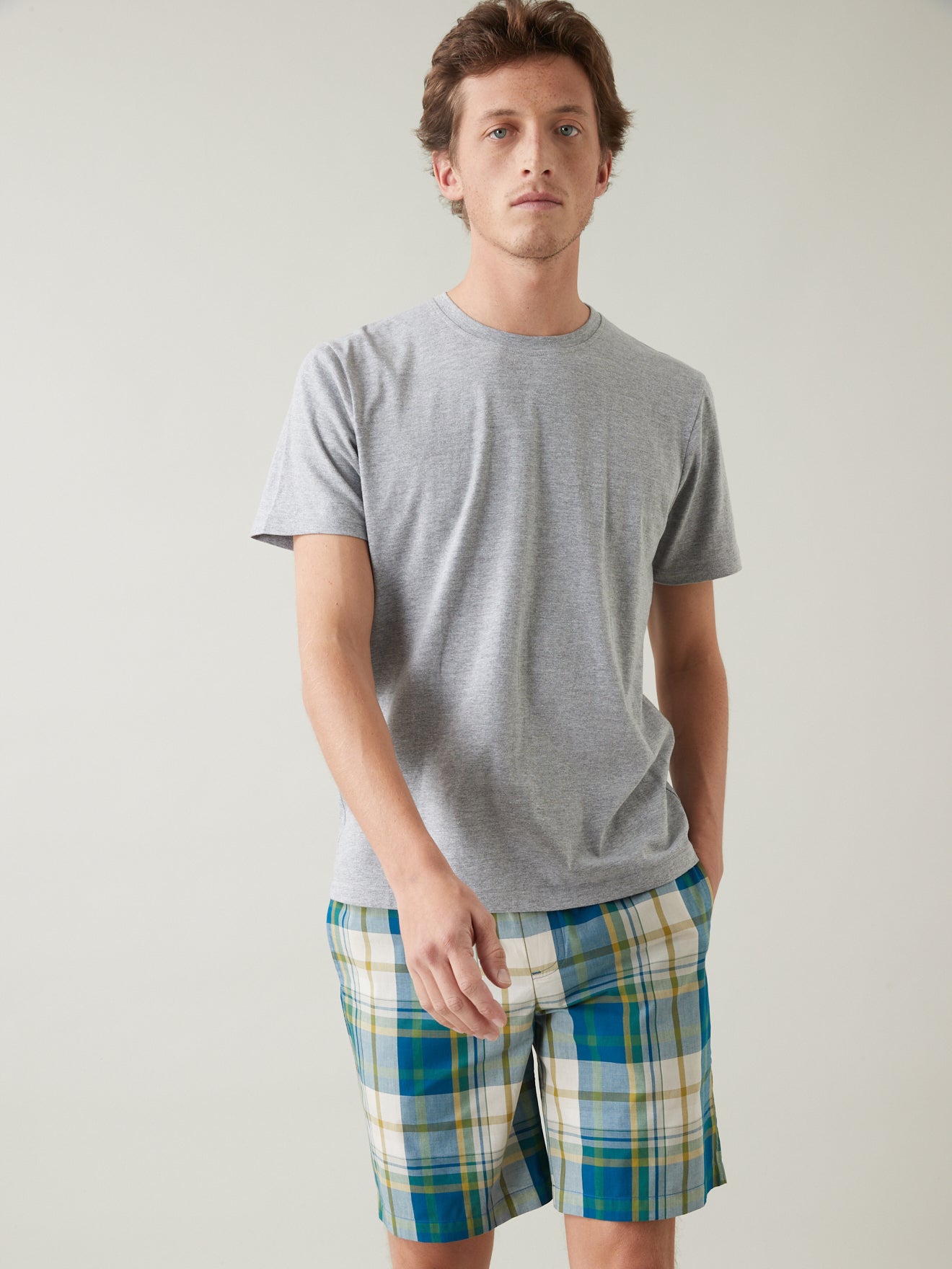 Pyjama short bi-matière homme