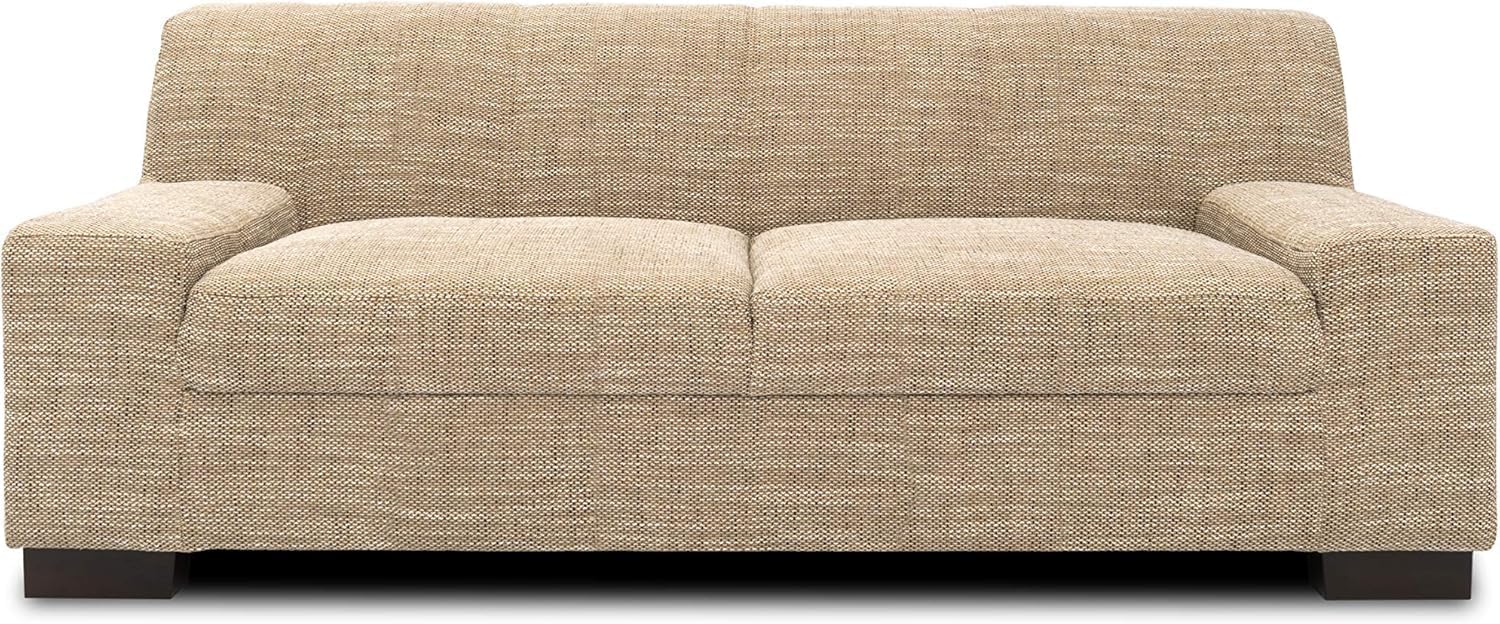DOMO. collection Sofa Norma, 2-Sitzer Couch, 2er Polster-Garnitur mit Holzfüßen, 194 x 85 x 74 cm (BxTxH), Strukturstoff beige