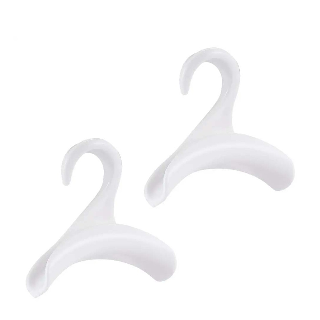 (2er Set) Handtaschen Kleiderbügel Garderoben Organizer Kleiderschrank Haken für Taschen / Krawatten / Schal - Weiss