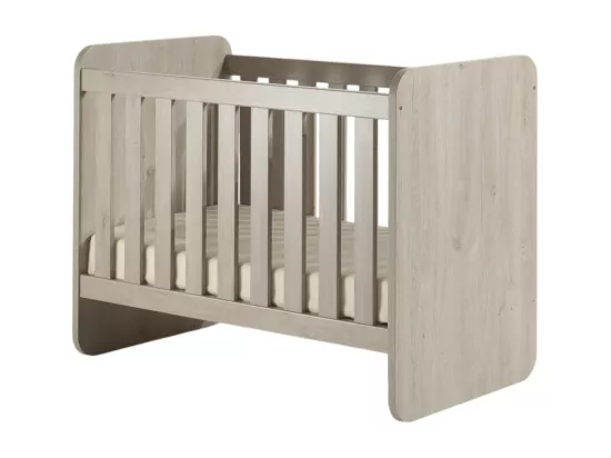 Lit bébé robuste 60x120 évolutif en lit enfant 90x200 coloris chêne clair collection DANY
