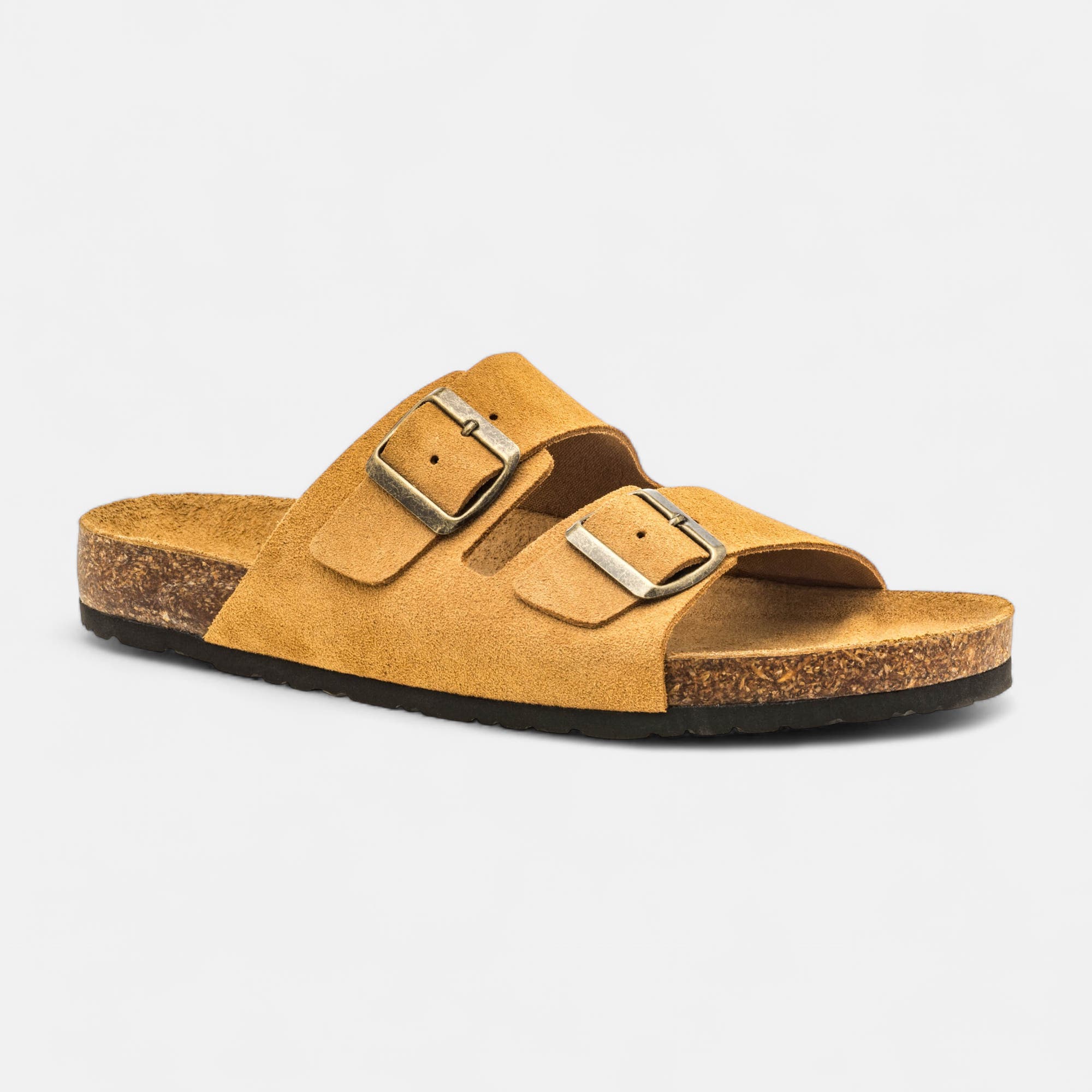 Mules semelle liège Homme en cuir beige