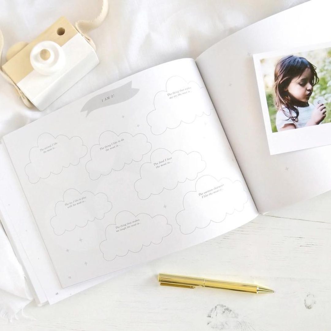 Blush and gold invulboek my baby journal blush