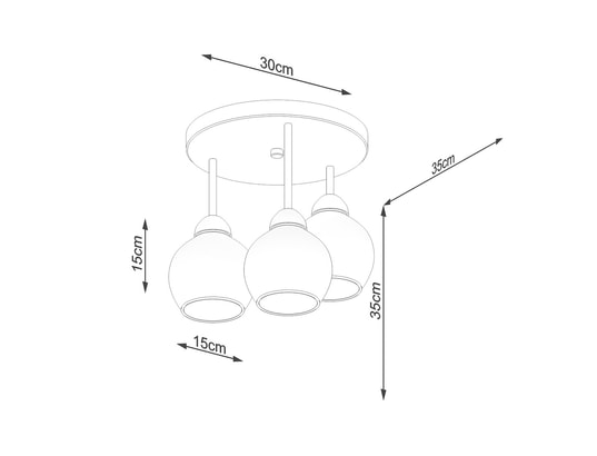 SOLLUX LIGHTING - Lustre alino 3 noir