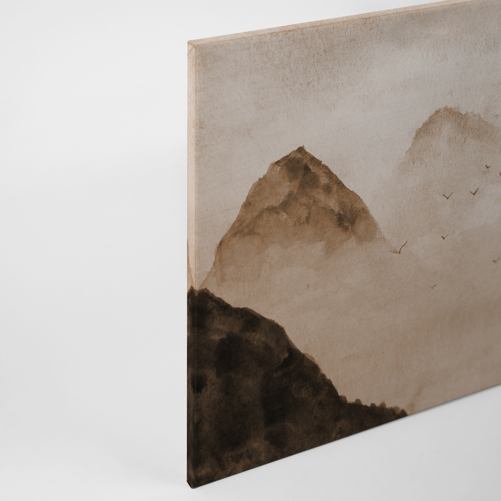Leinwandbild BERGE - beige-braun - 90x60 cm