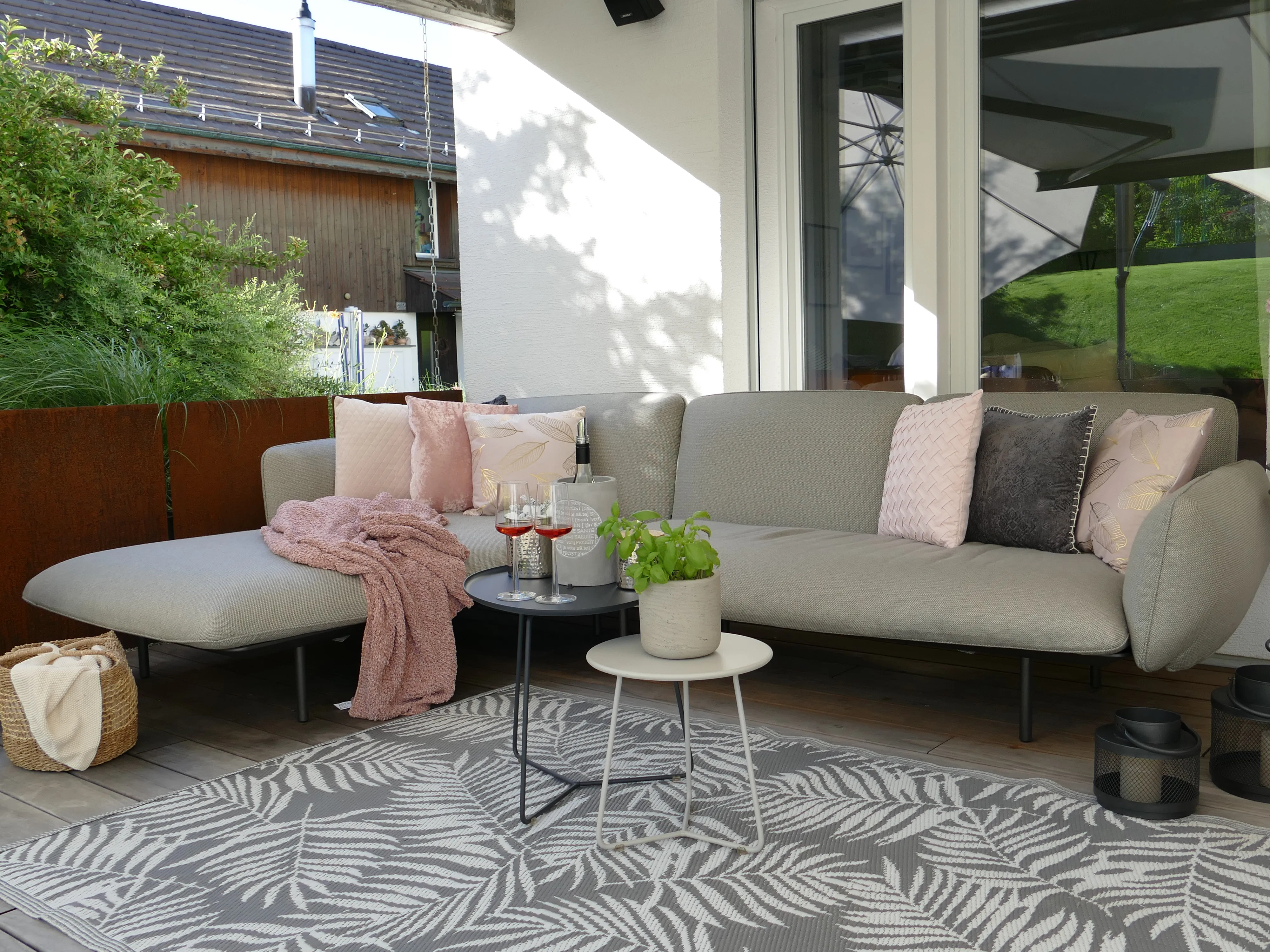 Set van 2 sierkussens HOSTA Fluweel 45 x 45 cm Roze effen