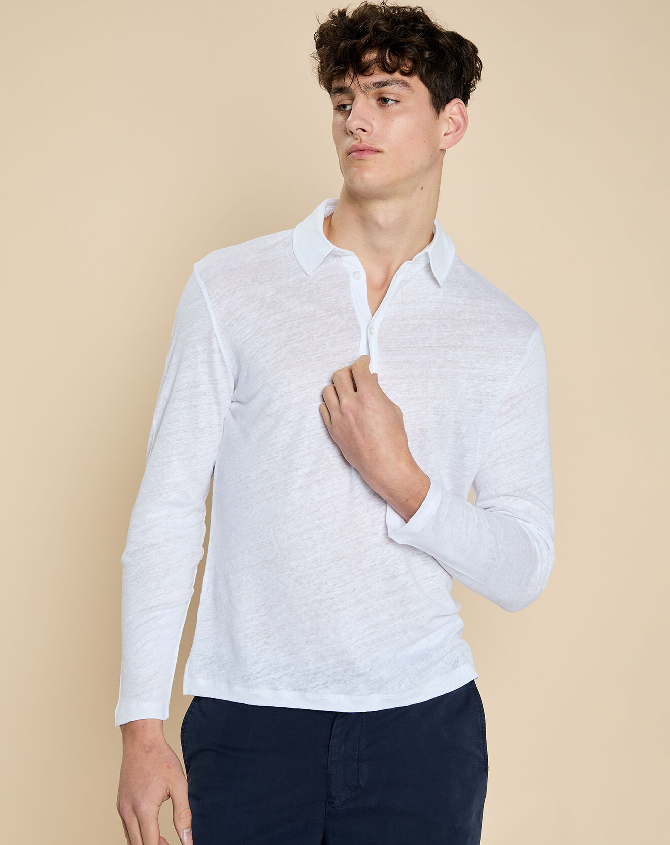 Harris Wilson Polo 100% Lin Humery blanc