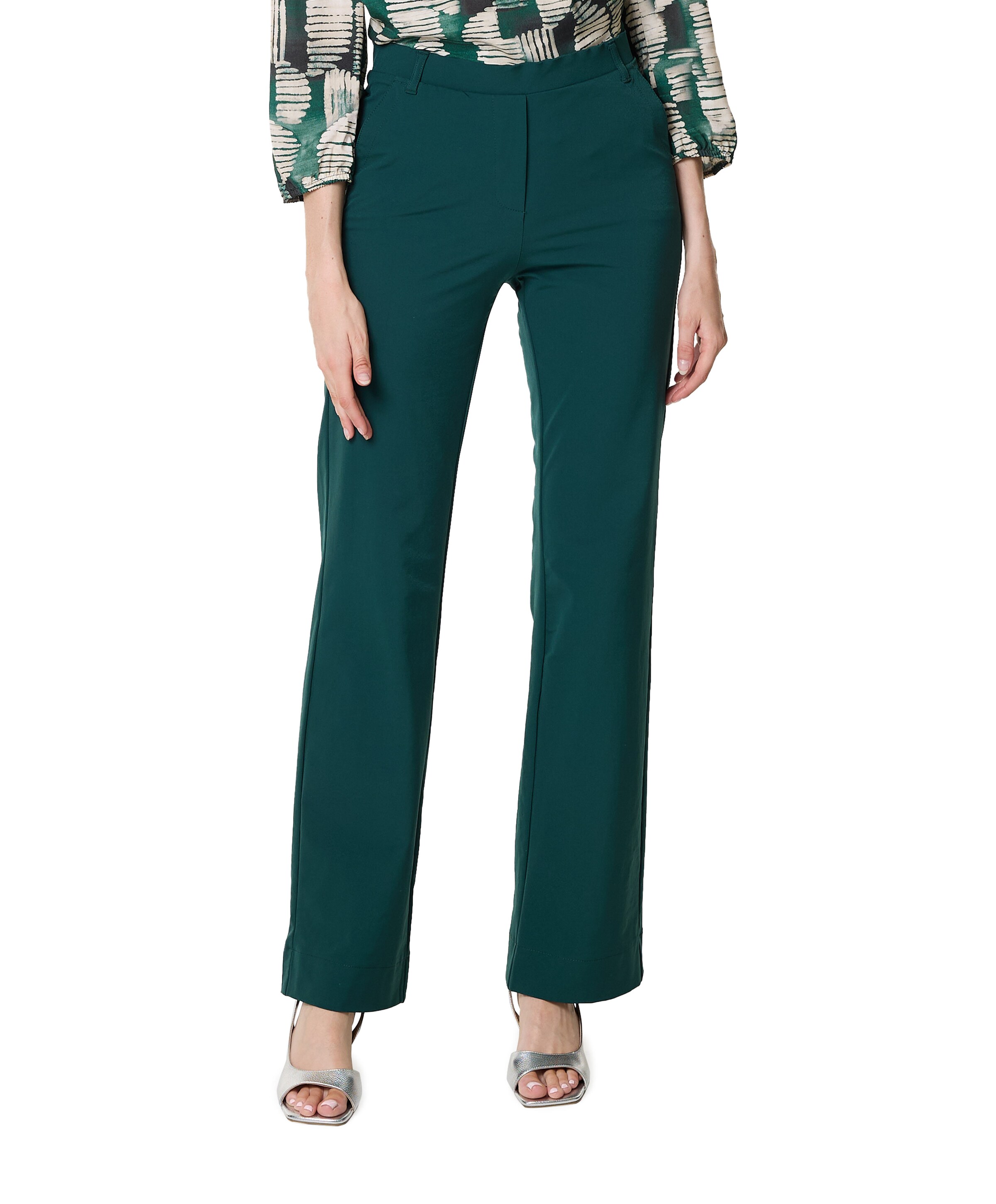 Enjoy Wide leg travel dames broek groen