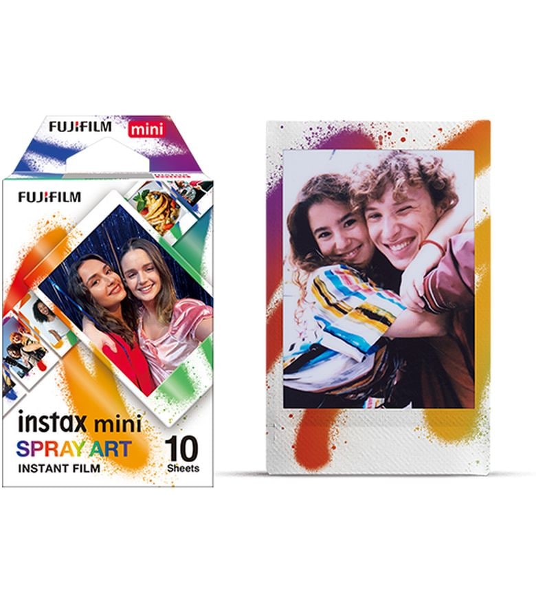Fujifilm Sofortbildfilm Instax Mini 10 Blatt Spray Art Kompakte Analogfilme mit einzigartigem Spray Design