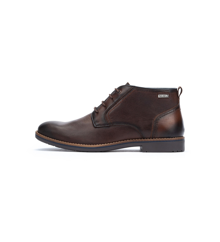 Botas de tornozelo Pikolinos Leon em couro marrom