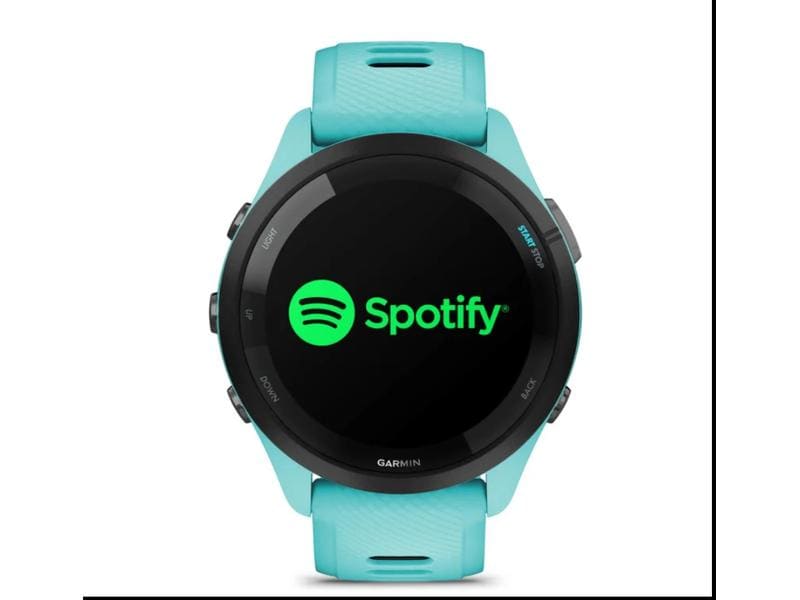 GARMIN Sportuhr Forerunner 265 Music Aqua Smarte Laufuhr