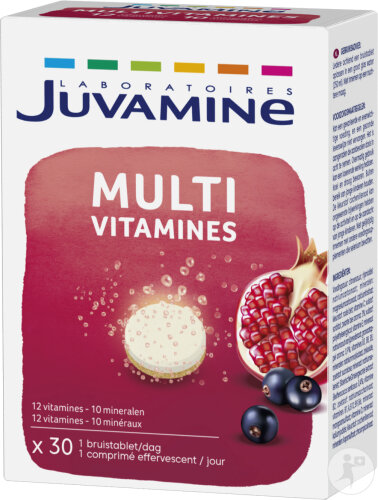 Juvamine Multivitamines Gold Fizz Arôme Fruits Rouges 30 Comprimés Effervescents