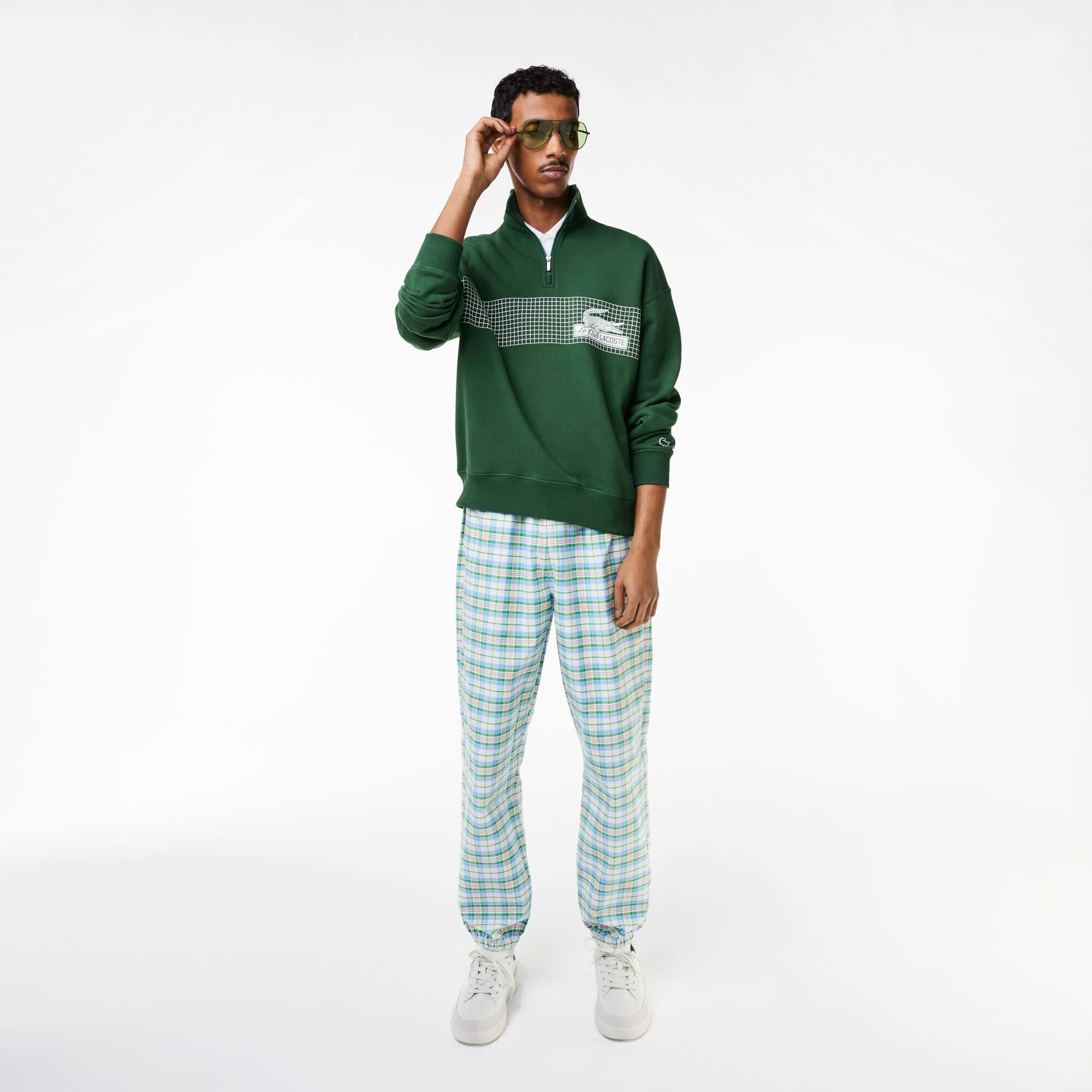Herren LACOSTE Sweatshirt aus Bio-Baumwolle mit Reißverschlusskragen Sweatshirts - Grün - Lacoste - Herren