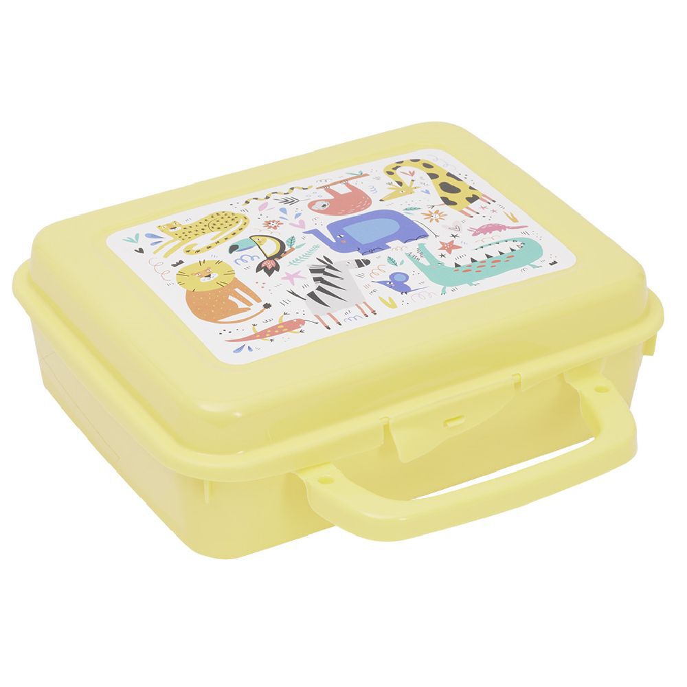 Boîte à sandwich rectangulaire avec anse plastique vert 16x20xH7cm