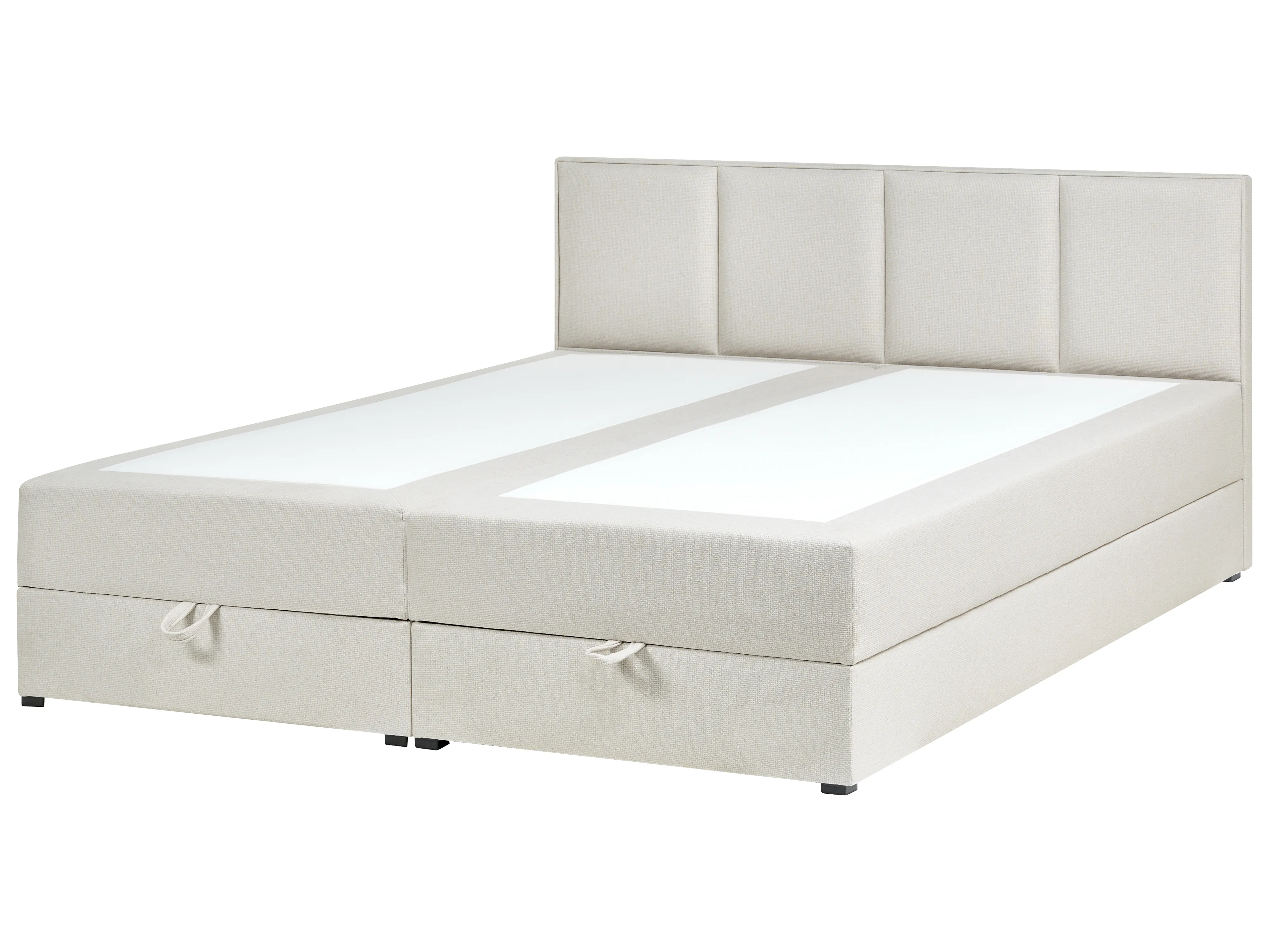 Boxspring met opbergruimte Stof BARONET 180 x 200 cm Gebroken wit