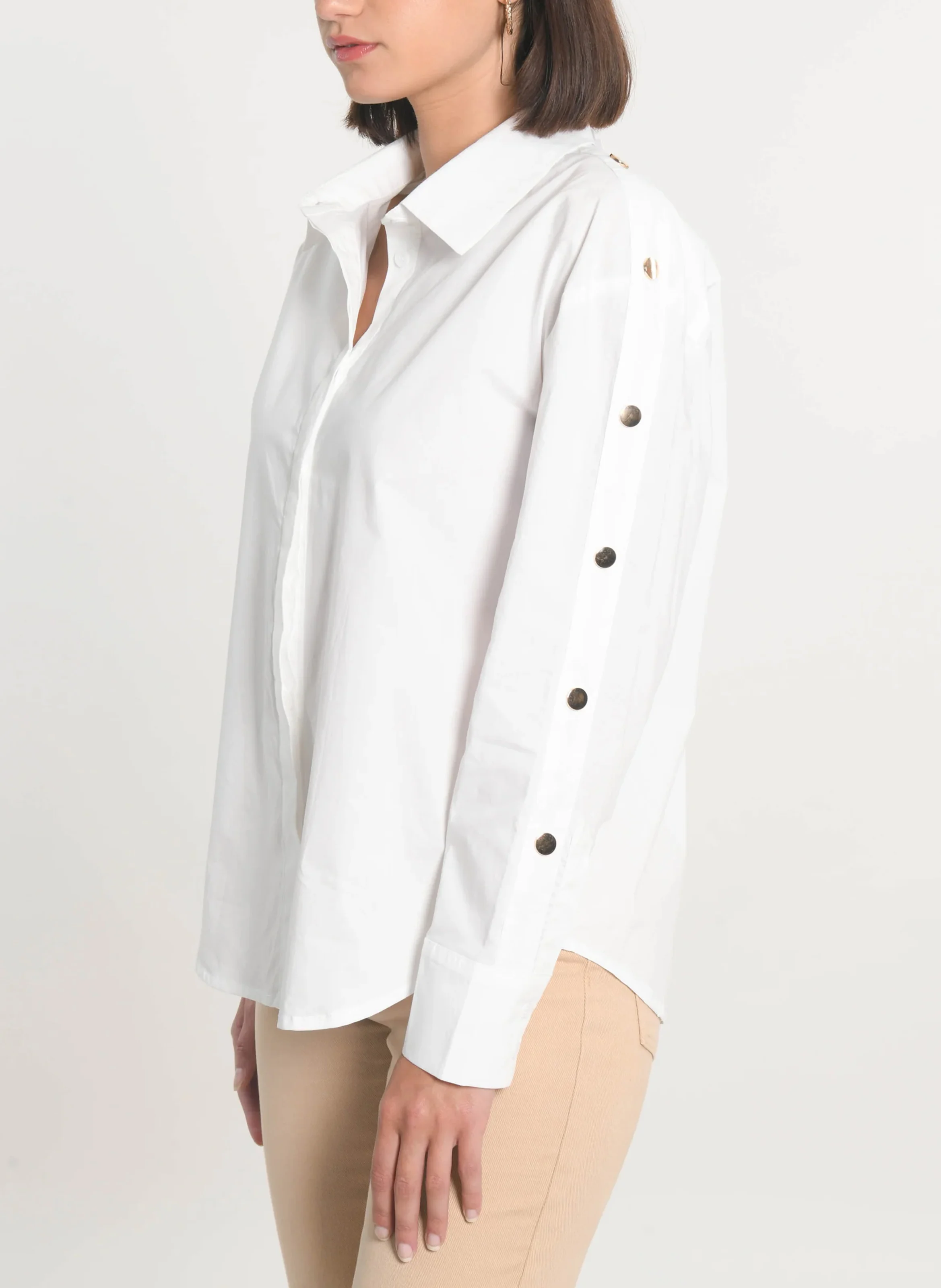 NATACHA - Chemise droite en coton | Blanc