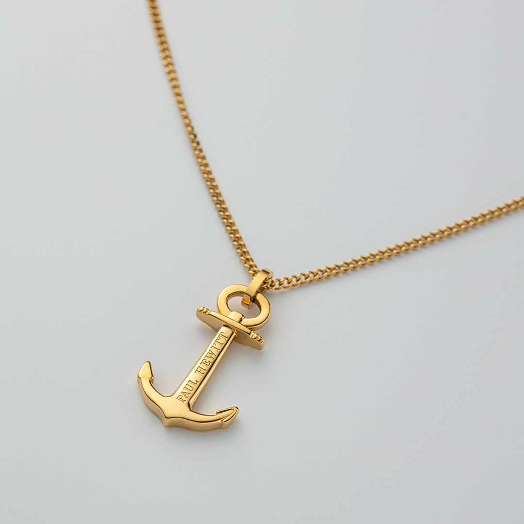 Paul Hewitt Halskette Anchor Marinium Ocean Steel Goldig