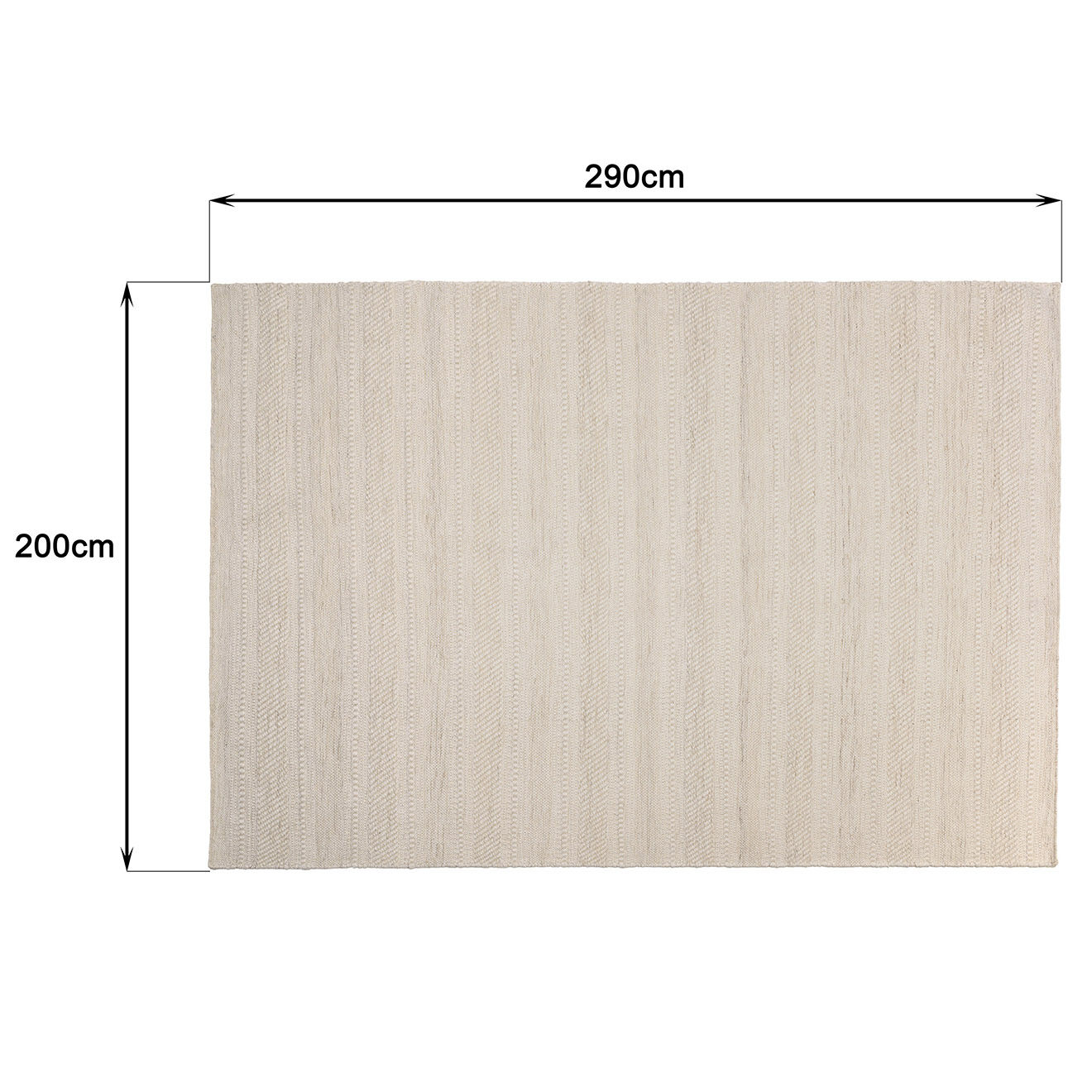 Macabane Tapis en Laine texturée Sacha beige - 290x200 cm