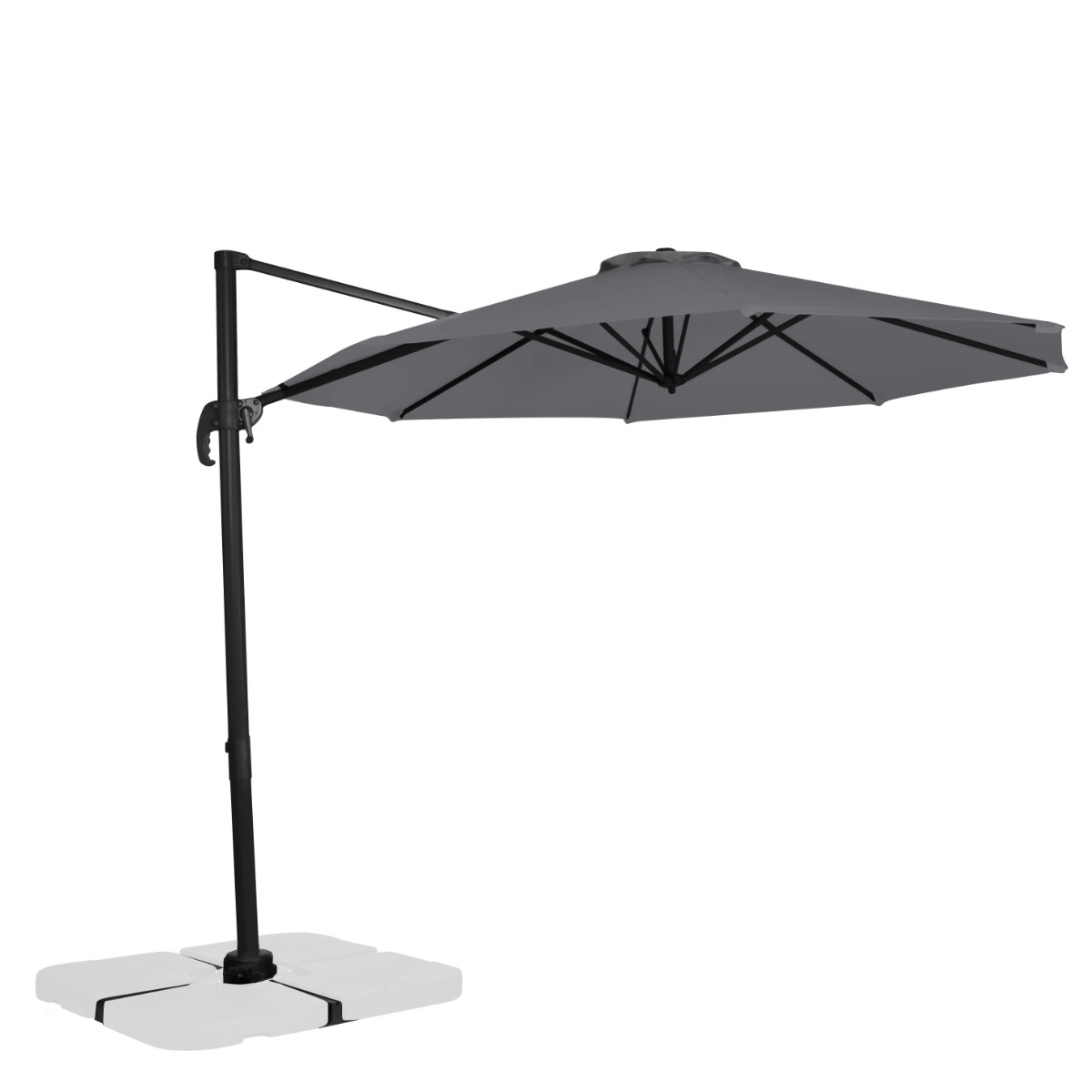 VONROC Bardolino Ø300 cm Premium zweefparasol - Grey