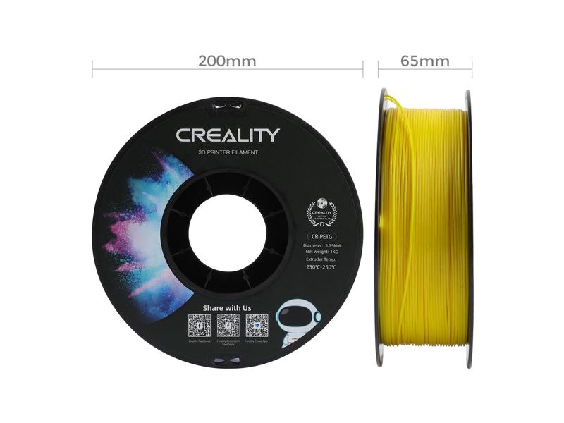 Creality Filament PETG, Gelb, 1.75 mm, 1 kg PETG 3D Drucker Filament