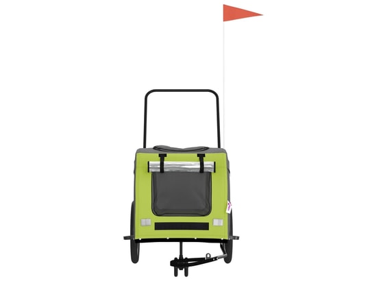 VIDAXL - Remorque de vélo pour chien vert et gris tissu oxford et fer