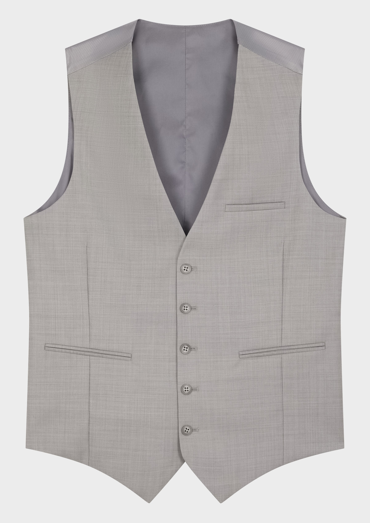 Gilet de costume en laine unie gris perle