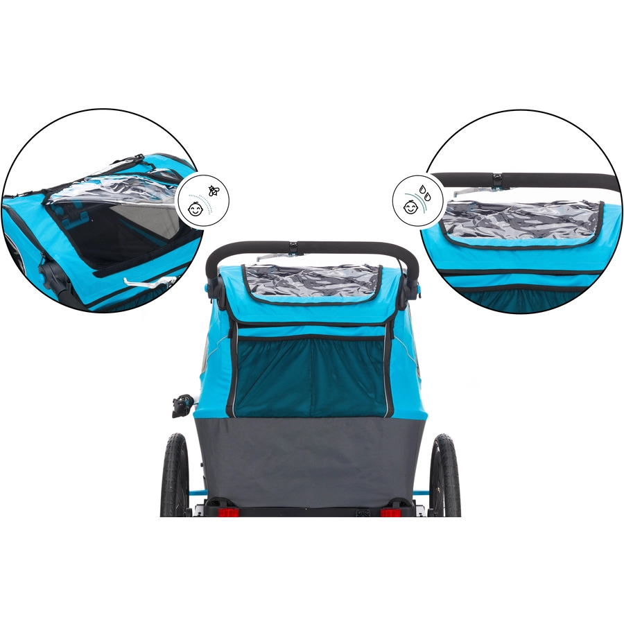 fill Fahrradanhänger Rhino Alu Blau Grau