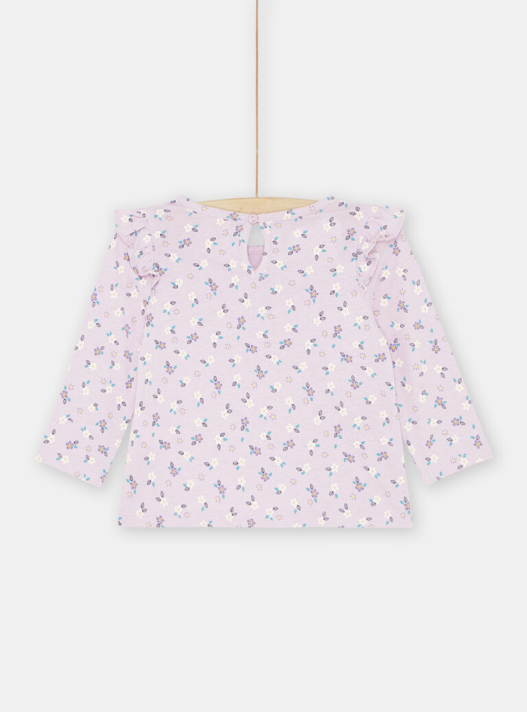 T-shirt parme à imprimé fleuri bébé fille