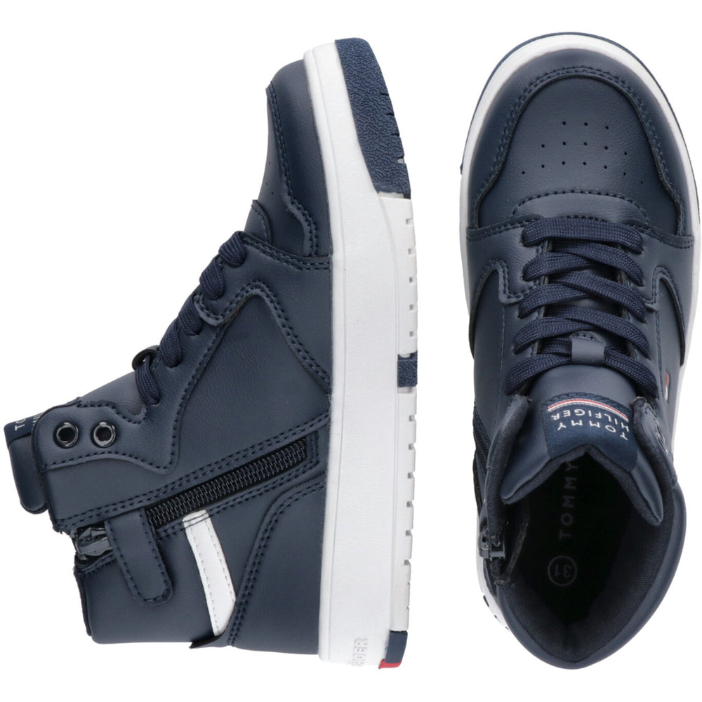 Køb Tommy Hilfiger Blue Mid Cutlace-Up Sneaker