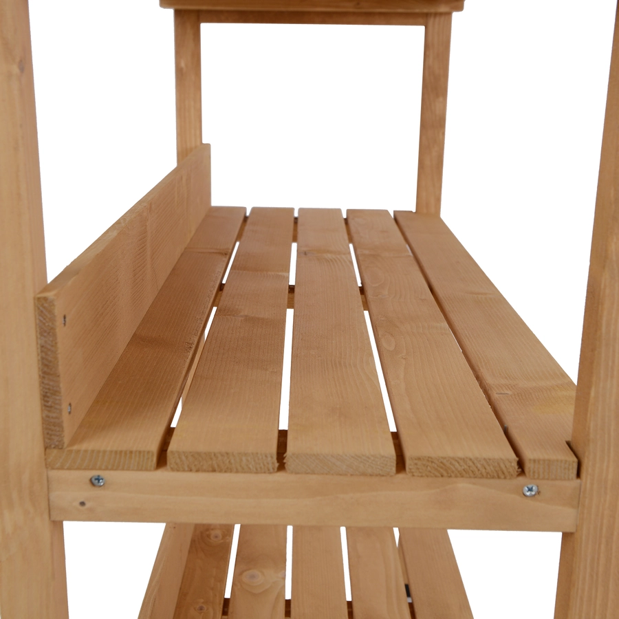 Outsunny Gärtnertisch mit Metall-Arbeitsfläche natur