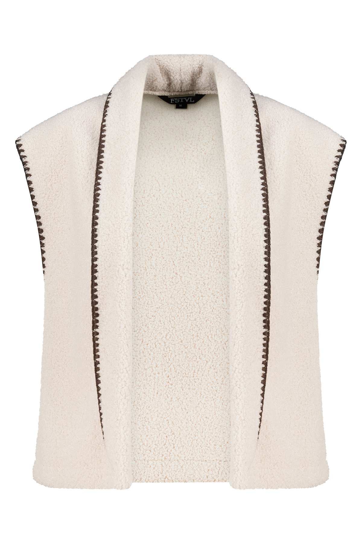 Teddy gilet met sierstiksels Kit