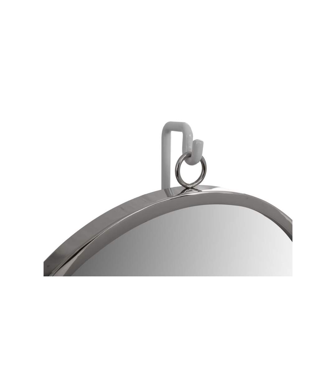 Paris Prix - Miroir à Poser Rond eleganca 75cm Blanc & Argent