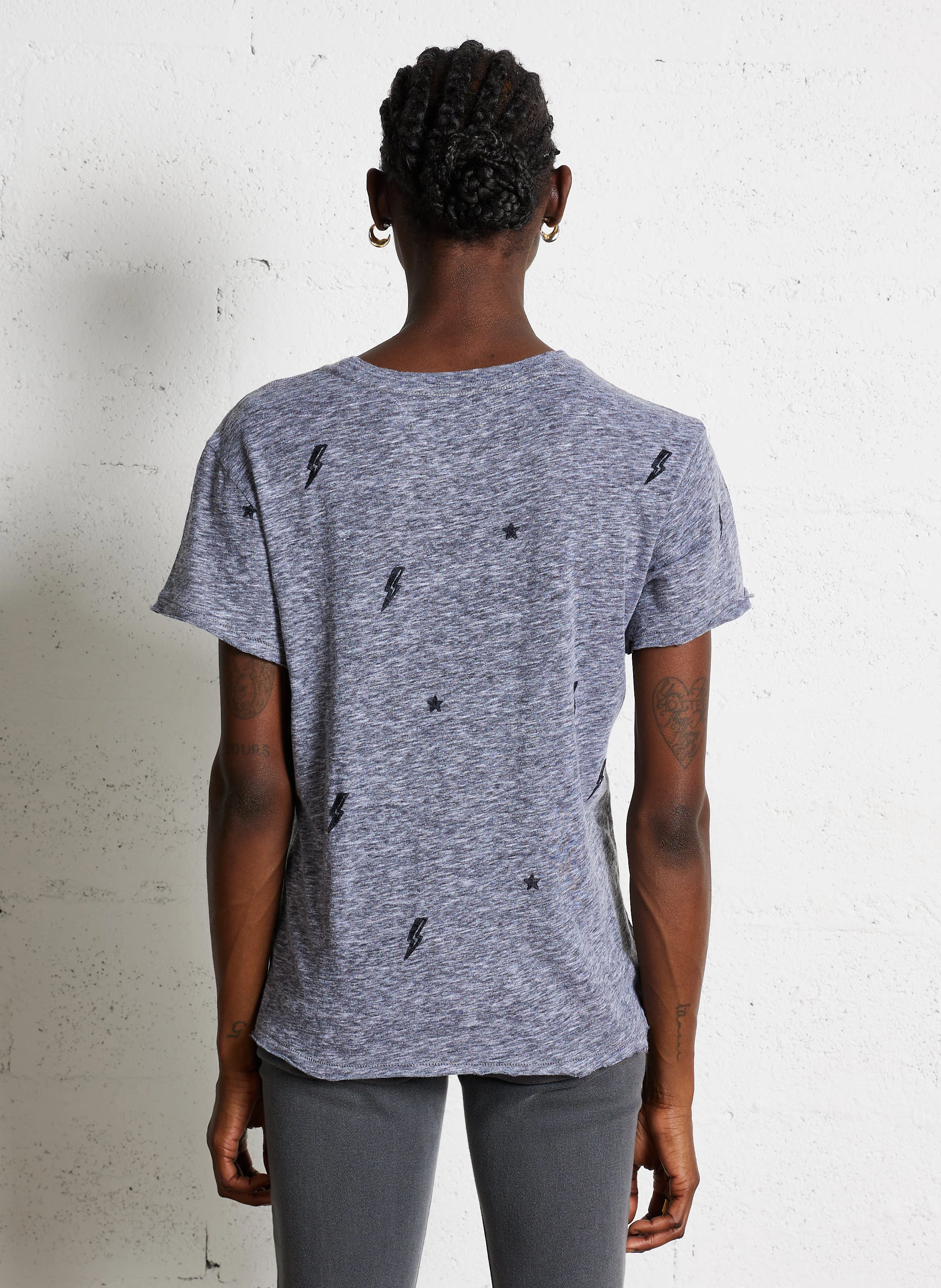 EDEN - Tee-shirt col rond en coton mélangé | Gris