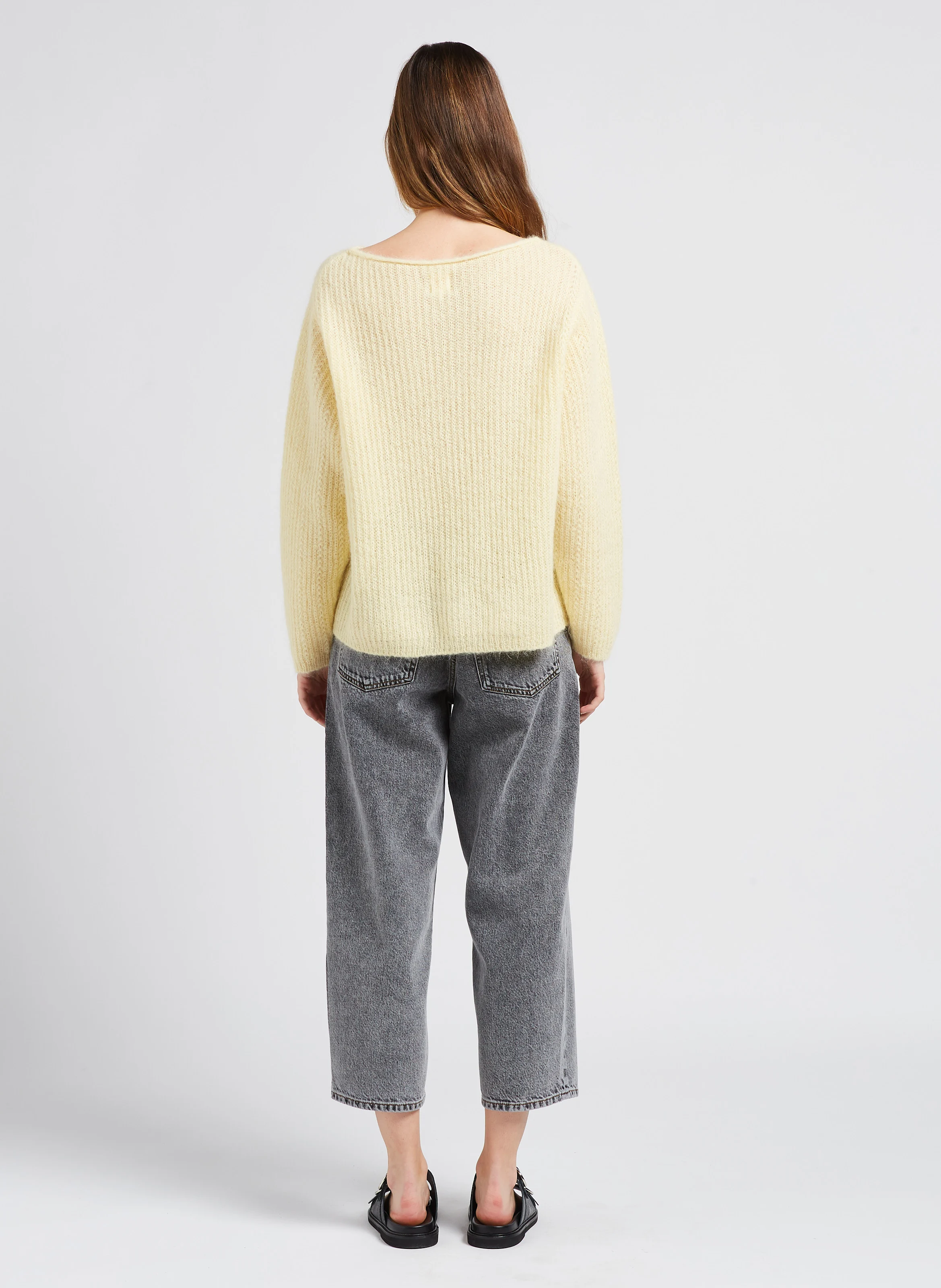 YOPDAY - Jean droit taille haute en coton| Gris