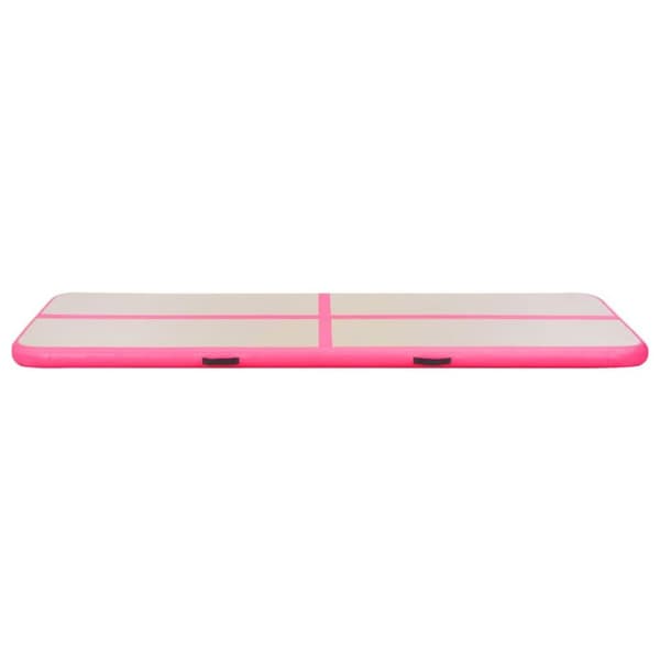 vidaXL Oppblåsbar gymnastikkmatte med pumpe 400x100x10 cm PVC rosa