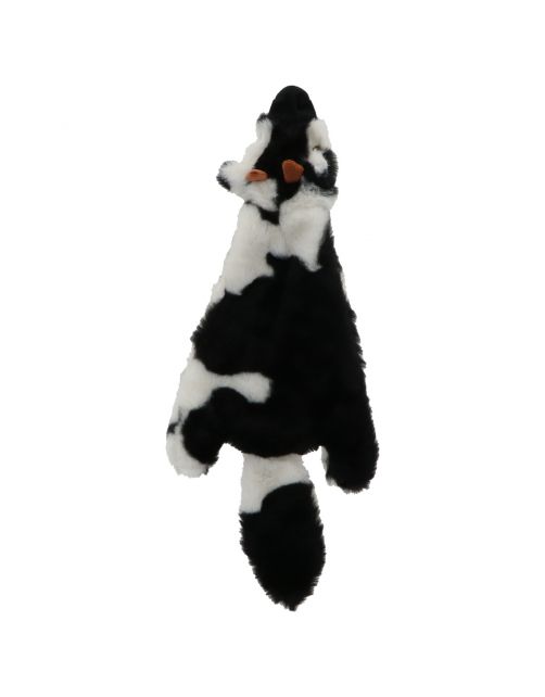 Adori Hondenspeelgoed Skinny Koe - Knuffel - 40 cm Zwart Wit
