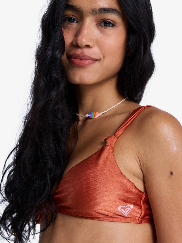 Beachside Bohemia Fixed Tri Haut de bikini triangle Orange Femme