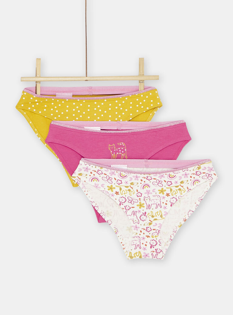 Lot de 3 culottes multicolores fille