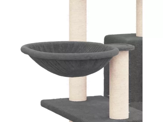 Arbre à chat avec griffoirs en sisal Gris foncé 82 cm