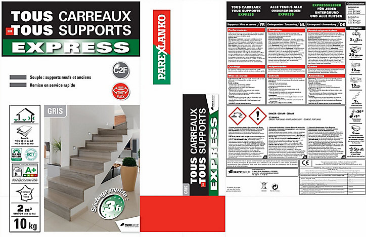 Colle tous carreaux tous supports Express Parexlanko 10 kg