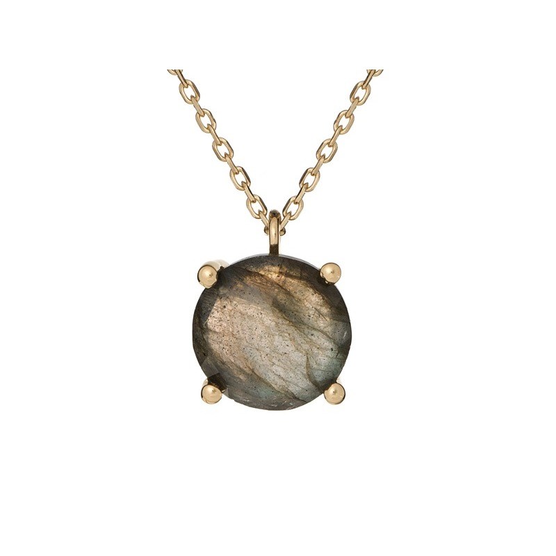 COLLIER LABRADORITE ARGENT DORE