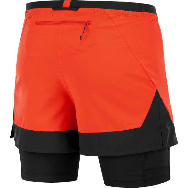 Short trail SALOMON CROSS 2IN1 SHORTS M CHERRY TOMATO/DEEP BLACK