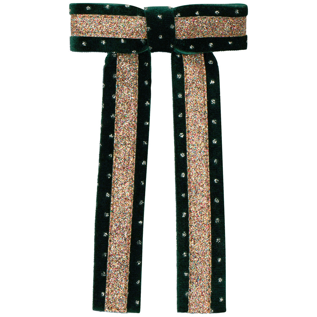 mimi & lula haarclip strik circus glitter - green
