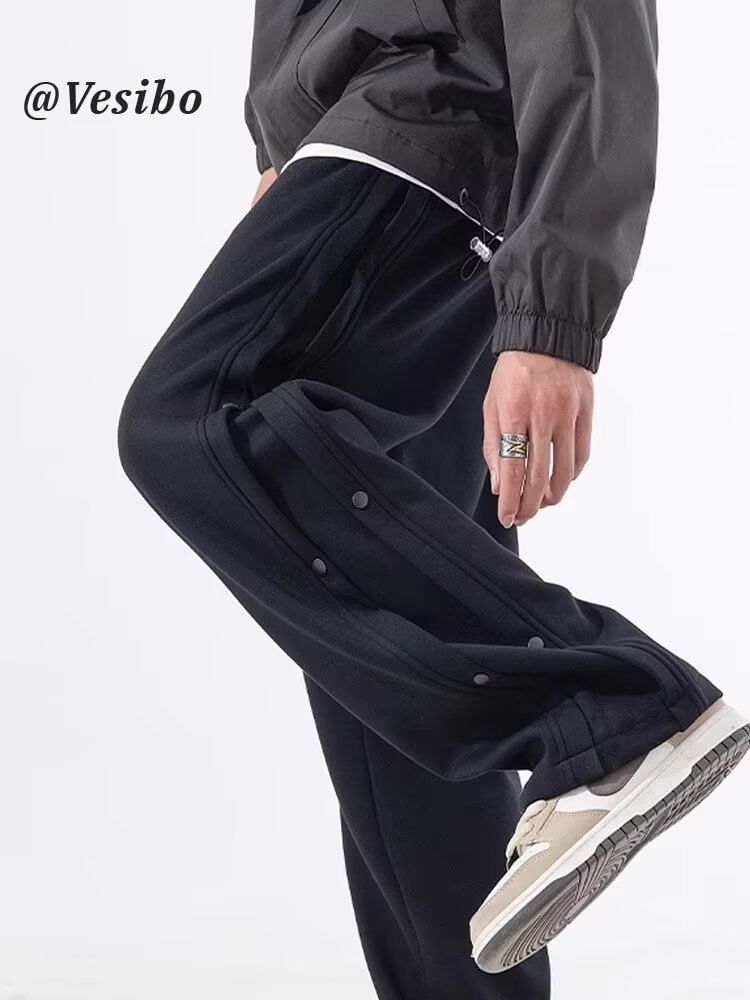 Adotuastic - Trekkoord taille, effen knoopsluiting, rechte pijpen, joggingbroek