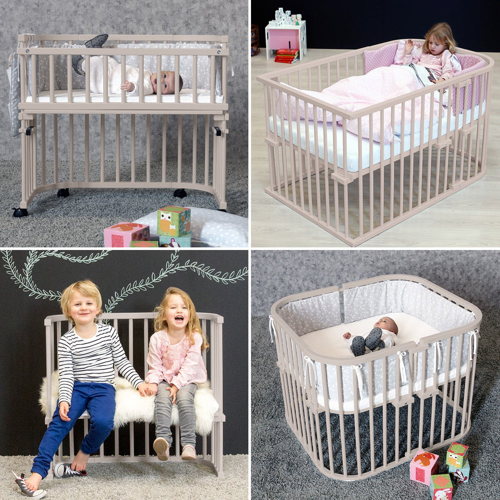 Køb babybay® Bedside Crib Beige Varnished Boxspring Co-Sleeper Babyseng